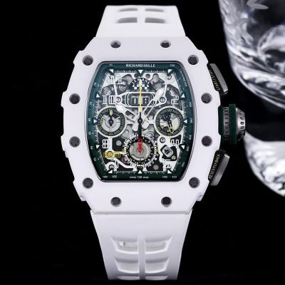 RICHARD MILLE RM11-03 Flyback White Ceramic&Green Swiss Replica Watch Men's